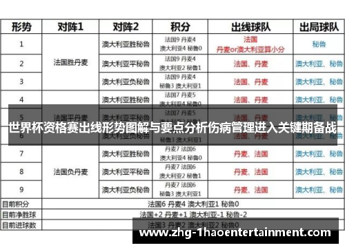 世界杯资格赛出线形势图解与要点分析伤病管理进入关键期备战